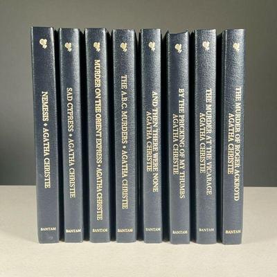 (7PC) AGATHA CHRISTIE MYSTERY COLLECTION | Blue leather binding, pub. Bantam Books, c. 1983