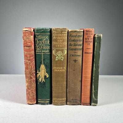 (6PC) AMERICAN COOKBOOKS | 19th and early 20th century including: The Improved Housewife or Book of Receipts; with Engravings for...