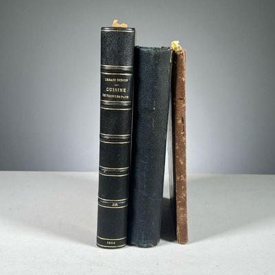 (3PC) 19TH C. LACAM & OTHER | 19th century French cookbooks, including: Cuisine de Tous Les Pays by Urbain Dubois, 1869, Paris, 2nd ed....