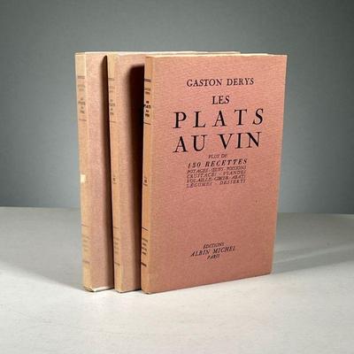 (3PC) LES PLATS AU VIN | Three copies of Les Plats au Vin by Gaston Derys, 1937, Paris: Editions Albin Michel; paperbound, two with...