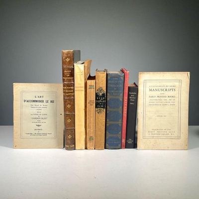 (10PC) MISC. BINDINGS | Including: Academie de Paris Lycee Carnot, 1929 L'Art d'Accommoder le Riz edite par les Ecoles de Cuisine du...