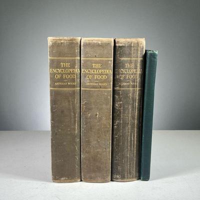 (4PC) THE ENCYCLOPEDIA OF FOOD | Including three copies of The Encyclopedia of Food published by Artemas Ward, 1923, New York, with color...