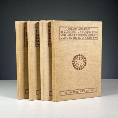 (4PC) MADAME SEIGNOBOS | Pub. Hachette et Cie., n.d., including Comment on Forme une Cuisiniere 1ere Partie Les Viandes de Boucherie; 4e...
