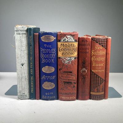 (8PC) 19TH C. COOKERY | 19th century and early 20th century cookbooks, including: The Presidential Cook Book adapted from the White House...