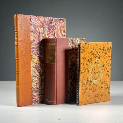 (3PC) FRENCH COOKBOOKS | Late 19th and 20th century bindings, including: Paix Aux Chaumieres, 1976 facsimile edition, full leather...