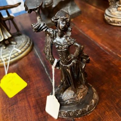 Bronze Gypsy with tambourine.