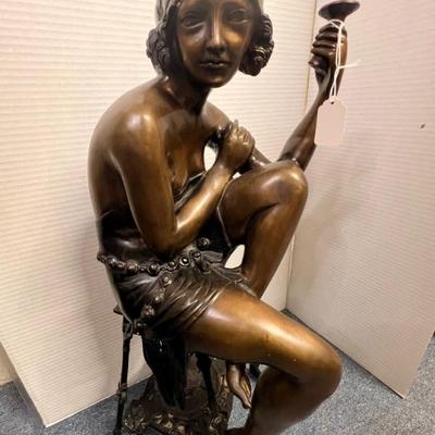 Bronze Flapper signed Chantel. One of two similar pieces 