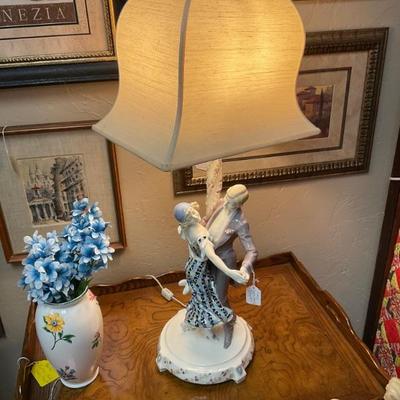 Gorgeous French dancing couple lamp. 1920s