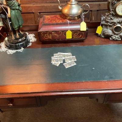 Fantastic antique leather top desk. One of a kind!