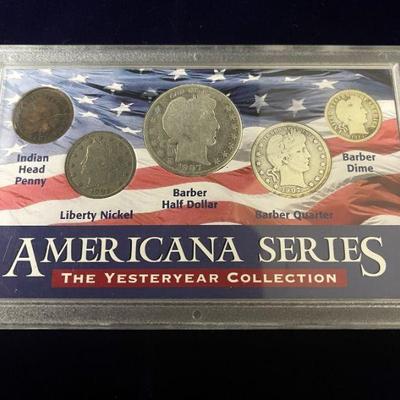 Americana Series Barber Coins Type Set of 5pcs
