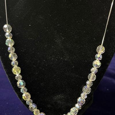 Sterling Silver & Glass/Crystal Beaded Necklace