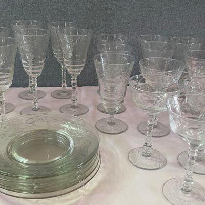 "Normandy" vintage cut crystal glassware
