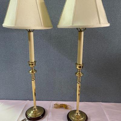 pair of candle stick lamps