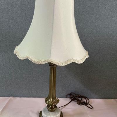 brass & marble base table lamp