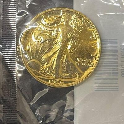 1935 Walking Liberty Half Dollar Gold Plated