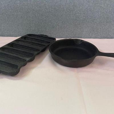 cast iron cornbread stick pan & Wagner -0- skillet