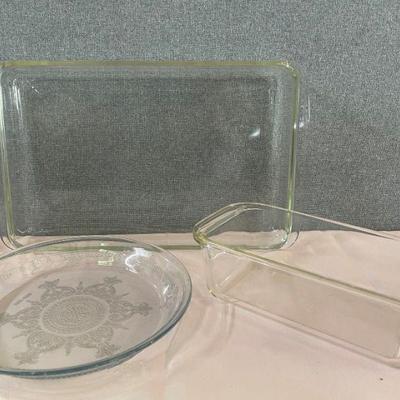 2-Pyrex baking dishes & Fire King loaf dish