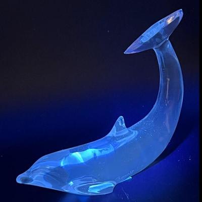 Baccarat Glass Dolphin - Blue UV Glow!
