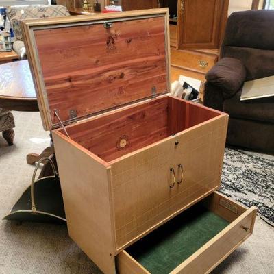 MCM Lane cedar chest with key