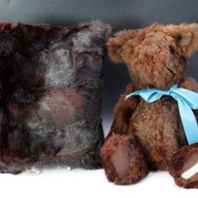 Mink Teddy bear and pillow