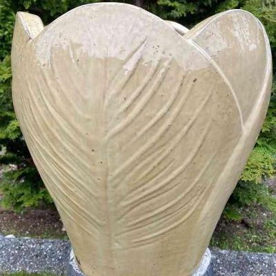 Tall glazed ceramic bud shaped planter pot 17