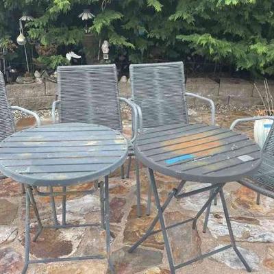 2 outdoor chair/table sets
