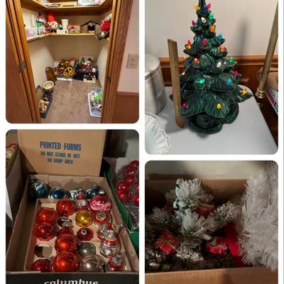 Ceramic Christmas tree, ornaments, decor