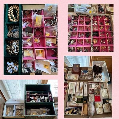 Jewelry including 14k gold, sterling, costume and watches