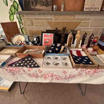 48 star American Flag, various collectibles, 