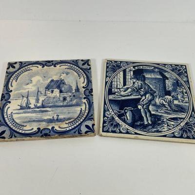 Vintage Blue and White Tiles