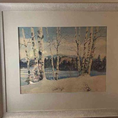 Birch Trees in Winter - artist unknown