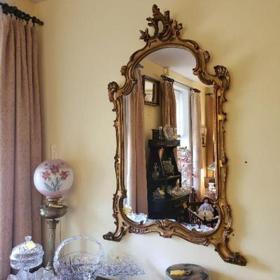Rocaille Crest Chippendale style mirror