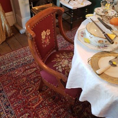 Needlepoint dining chair (Mrs)