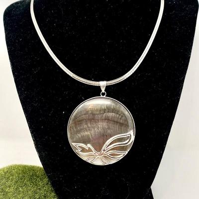 Sterling Silver and abalone necklace 