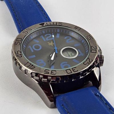  Large Men's Zoo York Oversized Sports Watch with Blue Rubber Band - 2