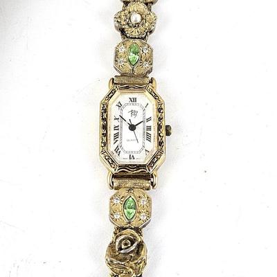 Beautiful Victorian Style Gold Tone Slider Charm Bracelet watch by Ross Simons