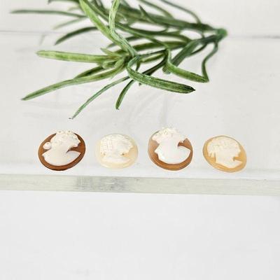 Set of Four Loose Shell Cameos for Jewelry - Each about 1/2" - 5/8"