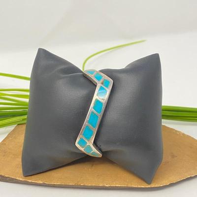 - Vintage Turquoise Cuff Bracelet Solid Sterling Silver Sz. Small
