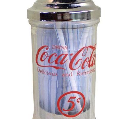
Lot 276
Vintage advertisement Coca-Cola glass straw holder
