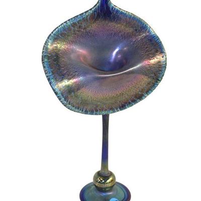 
Lot 277
Hand blown art glass Jack in Pulpit vase marked LC Tiffany
