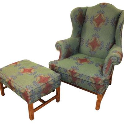 
Lot 320
2pc Bob Timberlake high back upholstered wing chair with ottoman
