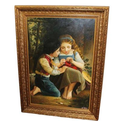 
Lot 250
Nice signed oil on canvas in elaborate carved frame
