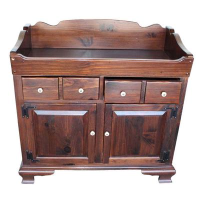 
Lot 224
Vintage Ethan Allen pine dry sink/server
