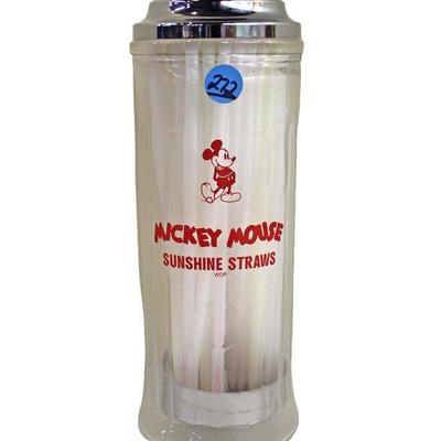 
Lot 272
Vintage advertisement Mickey Mouse glass straw holder
