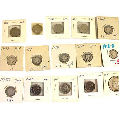 
Lot 295
15 count of various US Coins with various dates
