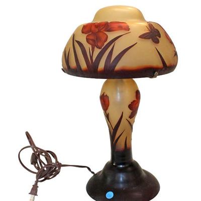 
Lot 378
Signed Dale Tiffany Art Glass cameo lamp
