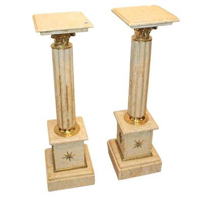 
Lot 403
Pair of marble and bronze French style pedestals
