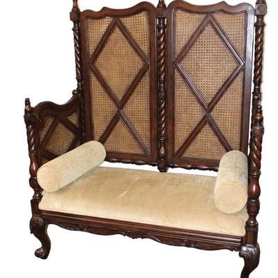 
Lot 373
Large double cane French style bench in the solid mahogany frame
