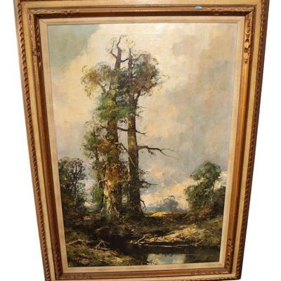
Lot 389
Signed oil on canvas in original frame, has age
