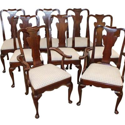 
Lot 141
Set of 8 Statton OldTowne finish solid mahogany dining room chairs in good condition
